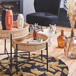 SEMA DESIGN Table Basse Gigogne (lot De 2) En Bambou Naturel Et Fer Noir - Plaka -Sema Design Boutique 0117a amb rentree2021 1470 hd