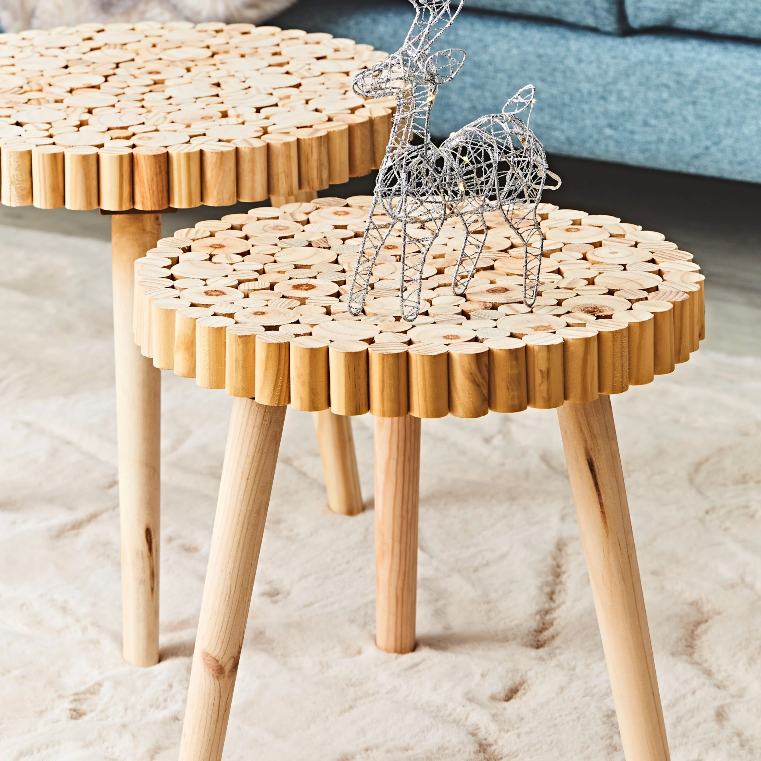 Home Déco Factory Tables Gigogne (lot De 2) En Bois De Pin - Rubin 4 Home Déco Factory Tables Gigogne (lot De 2) En Bois De Pin - Rubin – Image 2