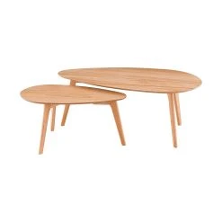 Zago Table Basse Gigogne (lot De 2) En Chêne - Becka