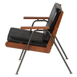 Zago Fauteuil Imitation Cuir Noir Et Métal - Emile -Sema Design Boutique 100191 FRN03 WEB