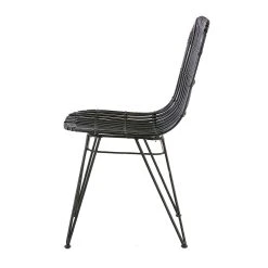 Zago Chaise En Rotin Naturel Et Metal Noir - KUBU -Sema Design Boutique 100274 FRN03 WEB