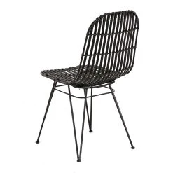 Zago Chaise En Rotin Naturel Et Metal Noir - KUBU -Sema Design Boutique 100274 FRN04 WEB