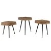 Zago Tables Basses Gigognes (x 3) En Teck Et Métal Hexagonales - WOODY