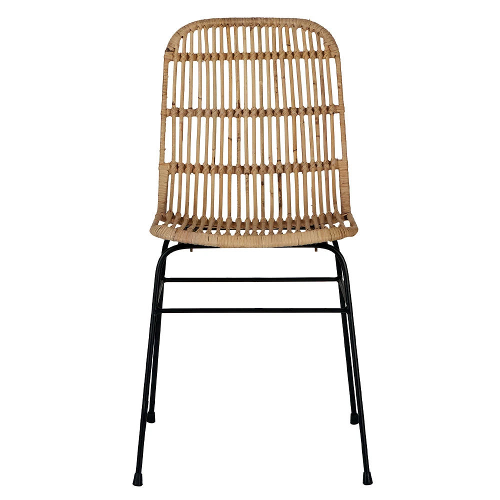 Casita Chaise En Rotin Et Pied En Métal Noir - Maya 4 Casita Chaise En Rotin Et Pied En Métal Noir - Maya – Image 2