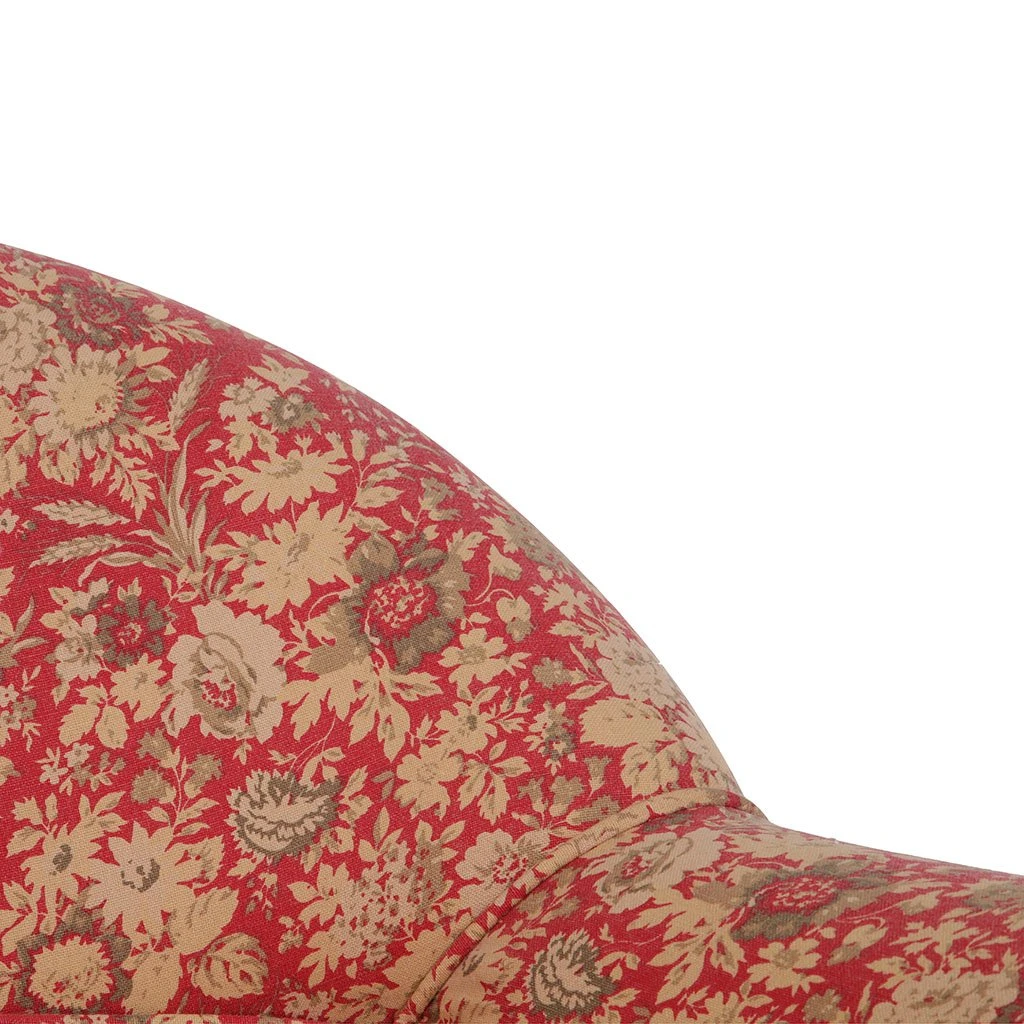 Comptoir De Famille Fauteuil Crapaud Floral En Coton Rouge Et Pin - Margot 6 Comptoir De Famille Fauteuil Crapaud Floral En Coton Rouge Et Pin - Margot – Image 4