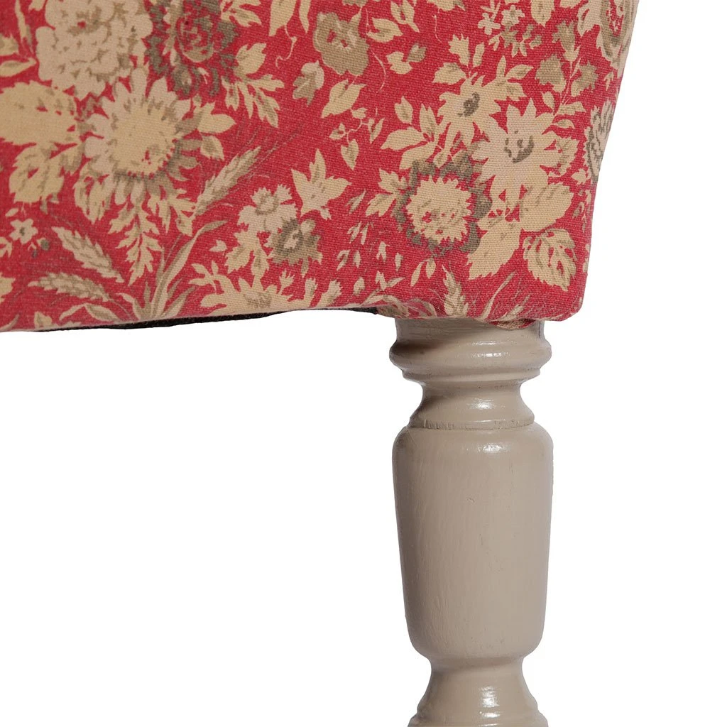 Comptoir De Famille Fauteuil Crapaud Floral En Coton Rouge Et Pin - Margot 7 Comptoir De Famille Fauteuil Crapaud Floral En Coton Rouge Et Pin - Margot – Image 5