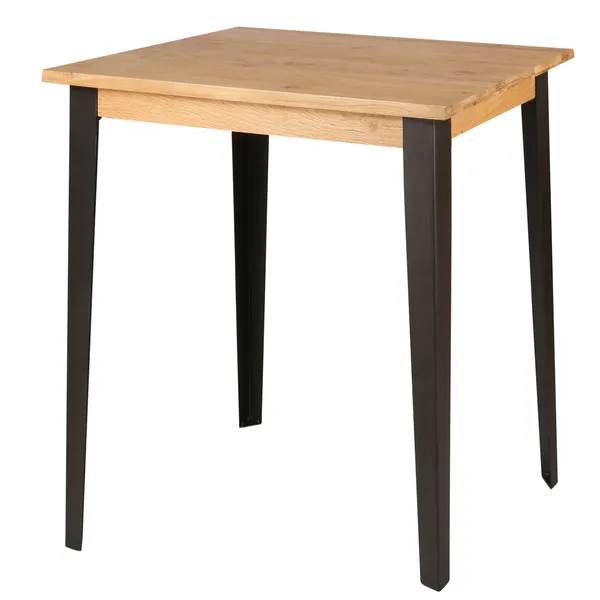 Zago Table De Bar Carrée En Chêne Massif Et Pieds Acier 90x90 Cm - Manny 4 Zago Table De Bar Carrée En Chêne Massif Et Pieds Acier 90x90 Cm - Manny – Image 2