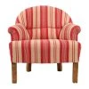 Comptoir De Famille Fauteuil Crapaud Rayé En Coton Rouge Et Pin - Margot -Sema Design Boutique 200242 DEB WEB
