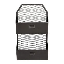 Comptoir De Famille Etagere Murale 2 Paniers Ferre Noir