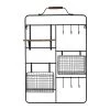 Comptoir De Famille Etagere Murale Avec 2 Panier Reserve 51x80x11cm En Fer Noir Et Sapin