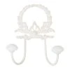 Comptoir De Famille Patere 2 Crochets Charme Blanc Antique 12x17x5cm Laiton -Sema Design Boutique 201450 DEB WEB
