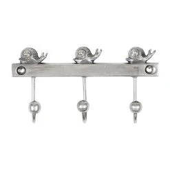 Comptoir De Famille Patere 3 Crochets Escargot Argenté 10x6x2cm Laiton