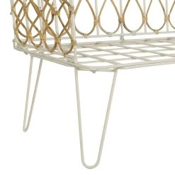 Comptoir De Famille Banquette 2 Places En Fer Blanc Et Rotin Naturel -roseraie -Sema Design Boutique 201546 DET02 WEB