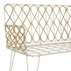 Comptoir De Famille Banquette 2 Places En Fer Blanc Et Rotin Naturel -roseraie -Sema Design Boutique 201546 DET03 WEB
