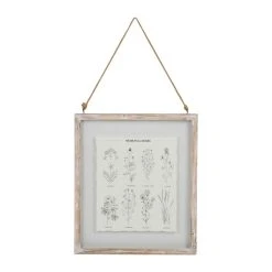 Comptoir De Famille Cadre Deco Plante Medicinal Blanchi 33x38cm