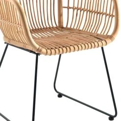 Casita Fauteuil Avec Accoudoirs En Rotin Naturel Et Fer Noir - Maya -Sema Design Boutique 24a37 2