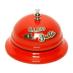 Natives Sonnette De Table "pizza"rouge En Fer