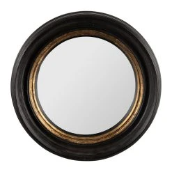 Côté Table Miroir Rond Oeil De Sorciere Noir Et Doré D33cm - Aureol
