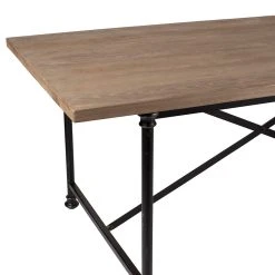 Côté Table Table à Manger En Sapin Et Pieds En Fer Noir 180x90cm - Tucson -Sema Design Boutique 35983 DET02 WEB