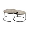 Côté Table Table Basse Gigogne Ronde (lot De 2) En Fer Argenté - Félia -Sema Design Boutique 36477 FRN01 WEB