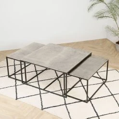 Côté Table Table Basse Gigogne (lot De 3) En Fer Argenté - Félia 10 Côté Table Table Basse Gigogne (lot De 3) En Fer Argenté - Félia -Sema Design Boutique 36481 SITU04 WEB