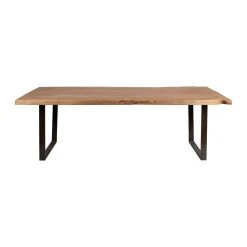 Côté Table Table à Manger En Acacia Massif Et Pieds En Fer Noir 240x110cm - Factory