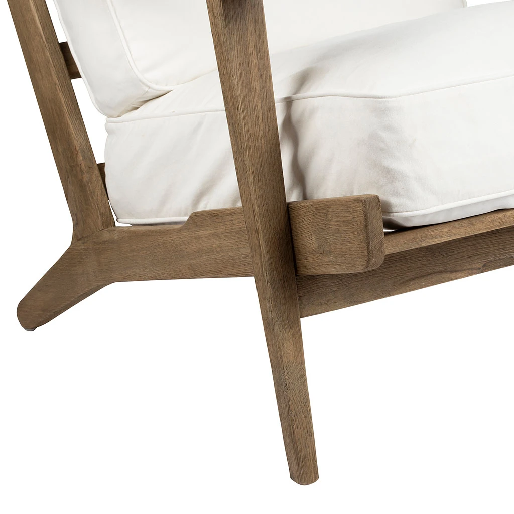 Côté Table Fauteuil En Coton Blanc Et Chêne - Laureli 7 Côté Table Fauteuil En Coton Blanc Et Chêne - Laureli – Image 5