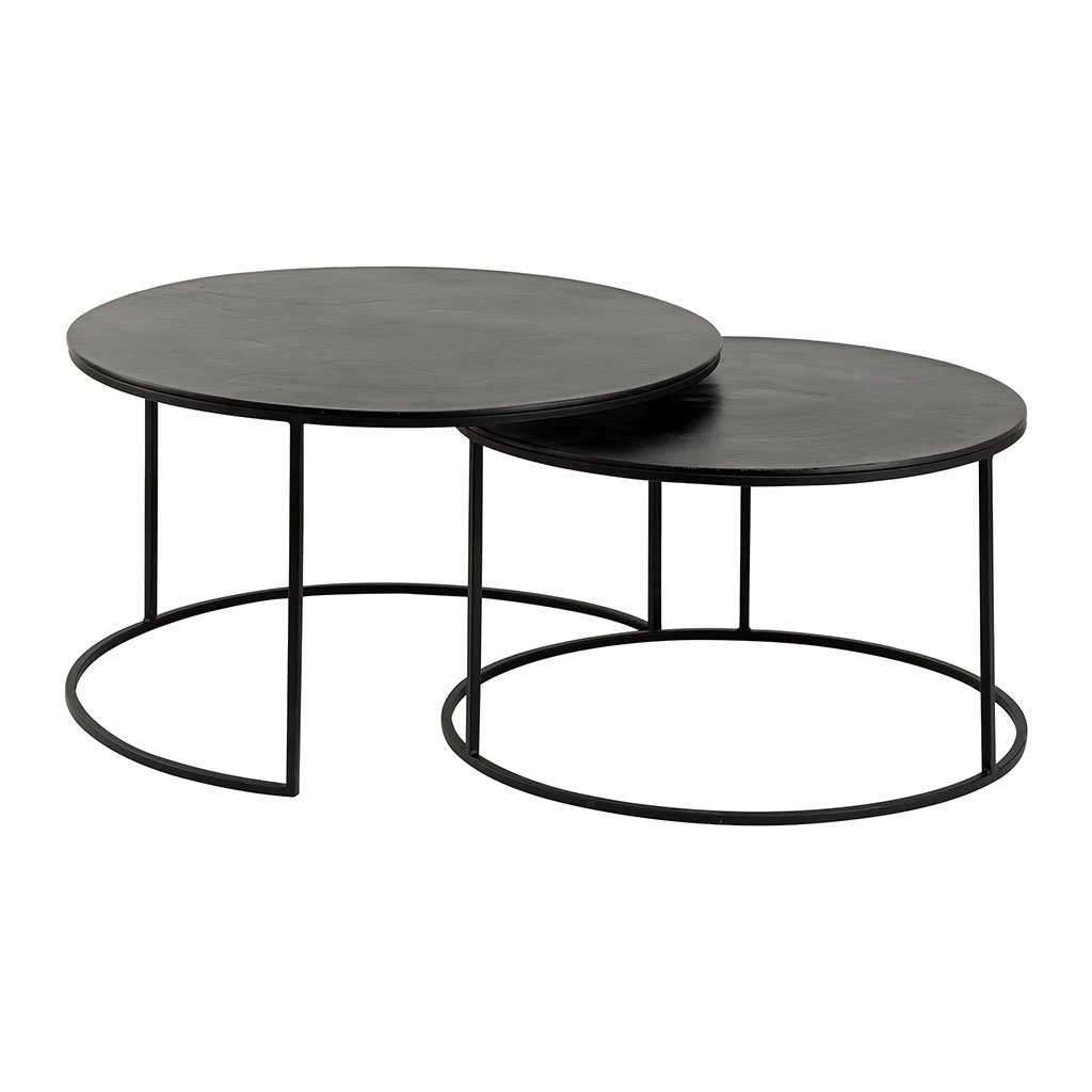 Côté Table Table Basse Gigogne Ronde (lot De 2) En Fer Noir - Felia 3 Côté Table Table Basse Gigogne Ronde (lot De 2) En Fer Noir - Felia