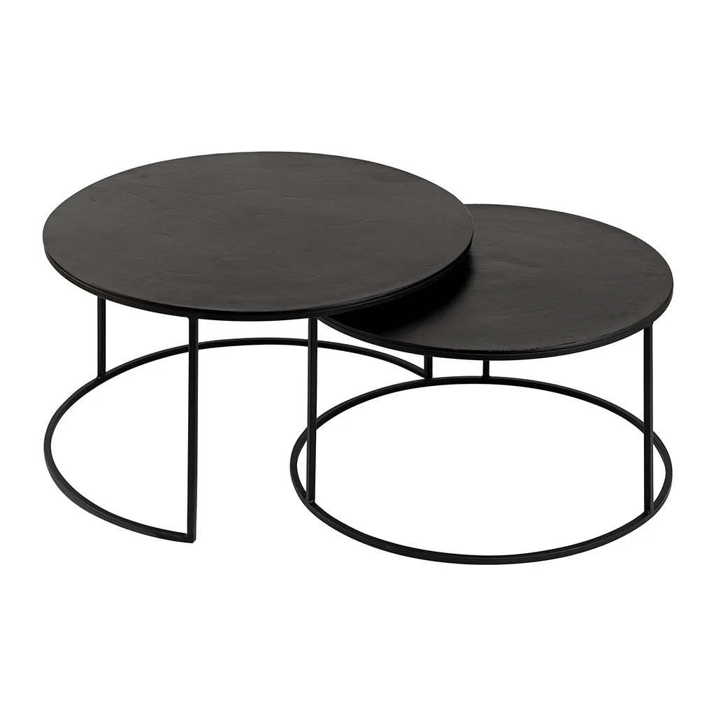 Côté Table Table Basse Gigogne Ronde (lot De 2) En Fer Noir - Felia 4 Côté Table Table Basse Gigogne Ronde (lot De 2) En Fer Noir - Felia – Image 2