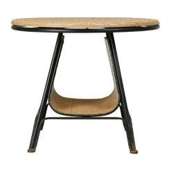 Côté Table Table Basse Ronde En Sapin Et Fer Noir D61cm - Adret