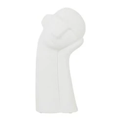 Côté Table Deco Visage Maceio Blanc Casse 20x12xh38cm Gres