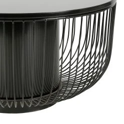 Côté Table Table Basse Ronde En Verre Et Acier Noir - Lab -Sema Design Boutique 38451 DET02 WEB