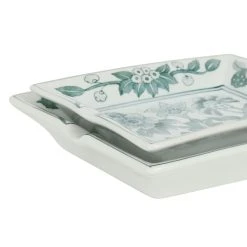 Côté Table Cendriers Fleurs En Porcelaine Vert -ming -Sema Design Boutique 38592 DET03 WEB