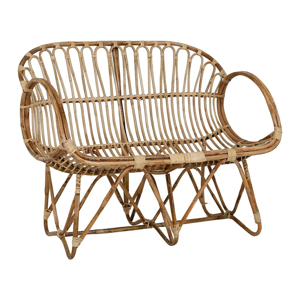 Jardin D'Ulysse Banquette 2 Places En Rotin Naturel 4 Jardin D'Ulysse Banquette 2 Places En Rotin Naturel – Image 2