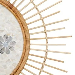 Jardin D'Ulysse Déco Murale Fleur Mon Hirondelle Bleu Et Jaune En Rotin Et Nacre -Sema Design Boutique 466889 DET02 WEB