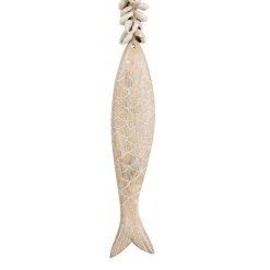 Jardin D'Ulysse Deco Poisson Un été à La Mer Naturel H30cm En Manguier Et Coquillage -Sema Design Boutique 467012 DET01 WEB