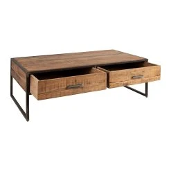 Côté Table Table Basse Industrielle En Bois D'acacia Avec 2 Tiroirs - Factory -Sema Design Boutique 4ce4d 36484 det05 web