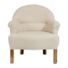 Comptoir De Famille Fauteuil Crapaud En Pin Et Coton Crème - Chambray -Sema Design Boutique 5225 DEB WEB