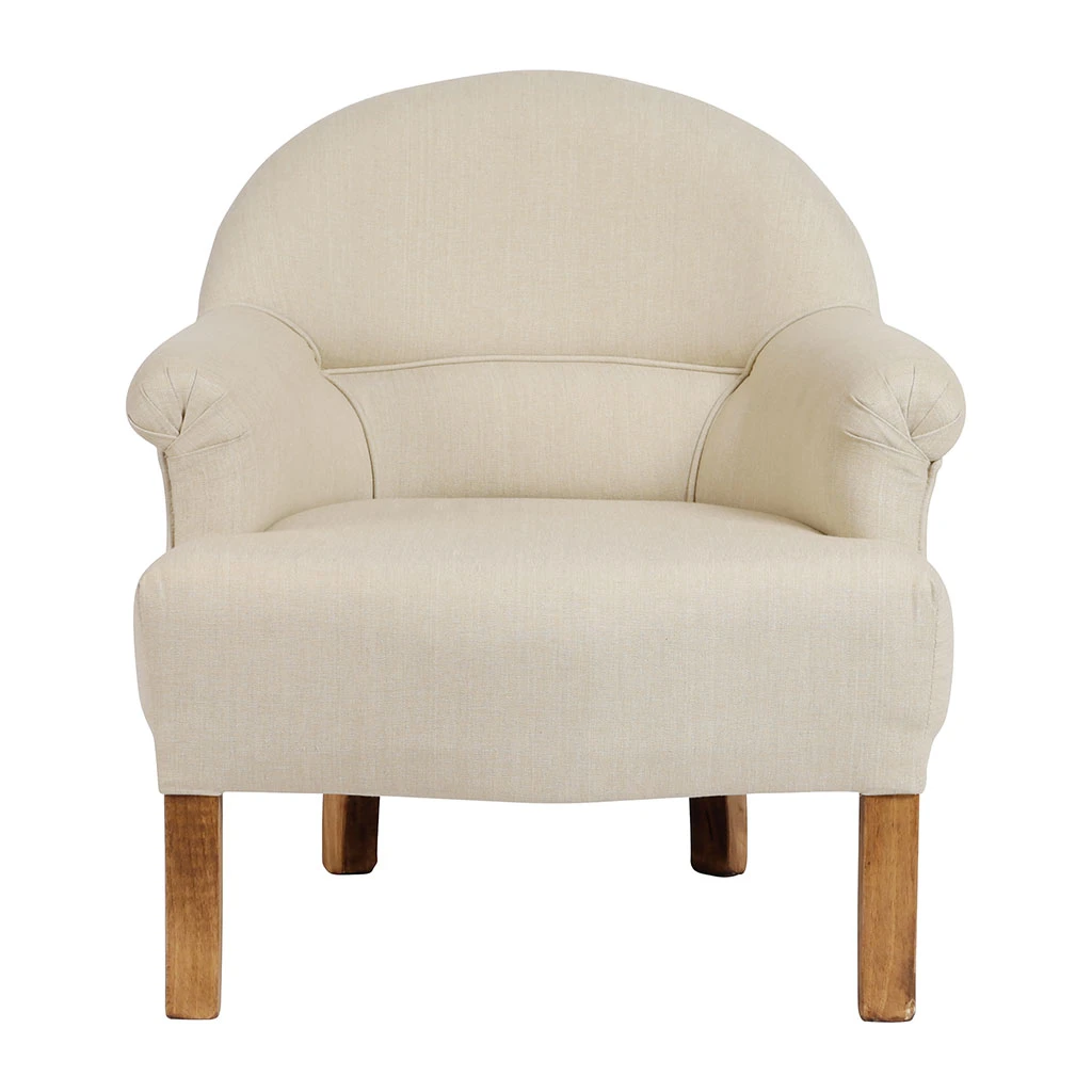 Comptoir De Famille Fauteuil Crapaud En Pin Et Coton Crème - Chambray 3 Comptoir De Famille Fauteuil Crapaud En Pin Et Coton Crème - Chambray