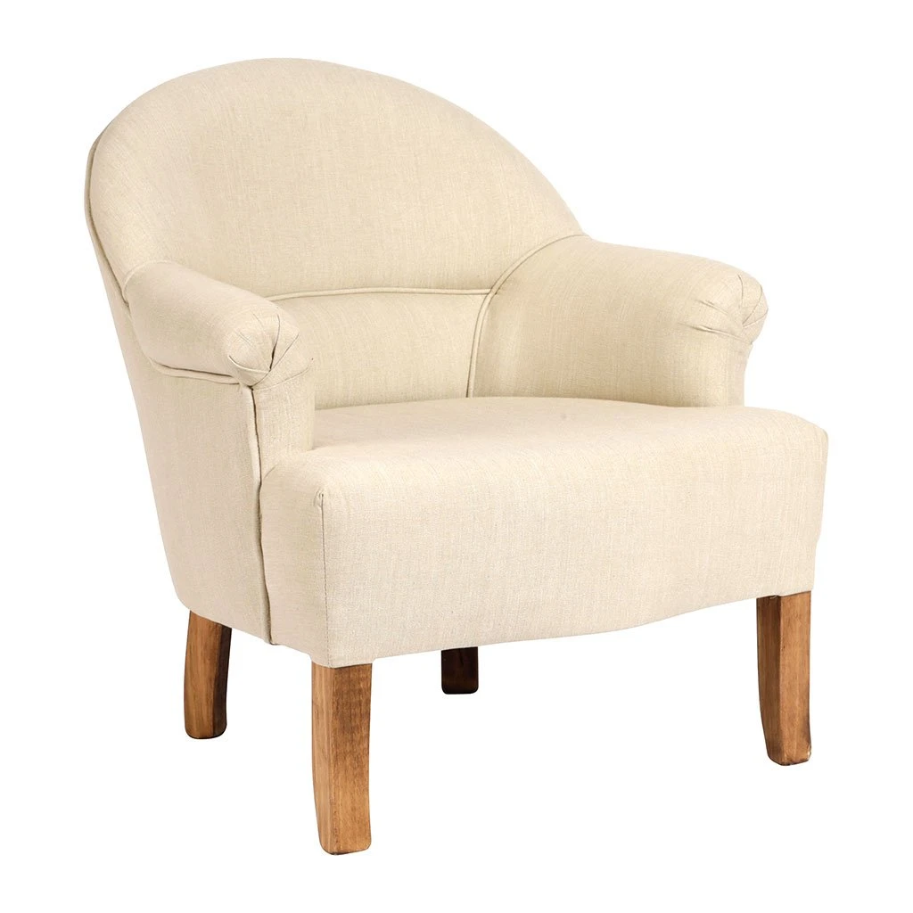 Comptoir De Famille Fauteuil Crapaud En Pin Et Coton Crème - Chambray 5 Comptoir De Famille Fauteuil Crapaud En Pin Et Coton Crème - Chambray – Image 3