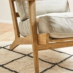 Côté Table Fauteuil En Coton Gris Et Chêne - Laureli -Sema Design Boutique 59a1d 32402 situ03 web