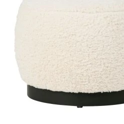 SEMA DESIGN Pouf D'intérieur En Tissu Bouclette Crème Et Noir - Cosine -Sema Design Boutique 5b171 76521 det01 hdd