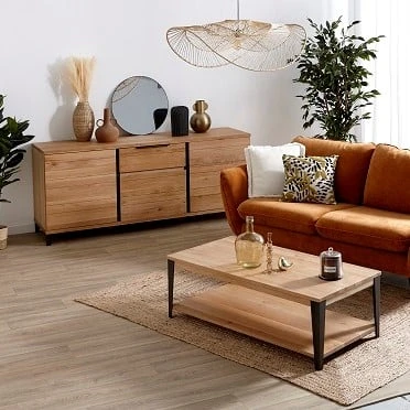 Zago Table Basse En Chêne Massif Et Pieds Acier L120cm - Manny 4 Zago Table Basse En Chêne Massif Et Pieds Acier L120cm - Manny – Image 2