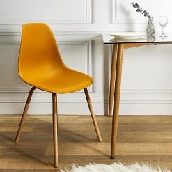 Home Déco Factory Chaise De Salle à Manger Scandinave Moutarde - Phenix -Sema Design Boutique 5ff84 5