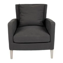 Durieux Fauteuil En Tissu Gris Anthracite - Boniface