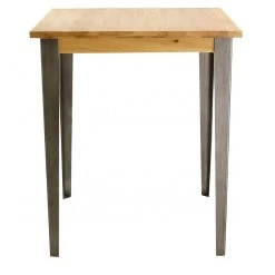 Zago Table De Bar Carrée En Chêne Massif Et Pieds Acier 90x90 Cm - Manny