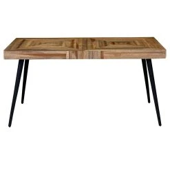 Zago Table à Manger En Teck Recyclé Et Métal 150x75cm - Wally