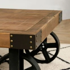 Casita Table Basse à Roulette En Bois Recyclé Et En Fer L111cm - Lucie -Sema Design Boutique 615461 SITU03 WEB