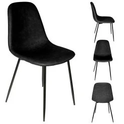 Home Déco Factory Chaise Salle à Manger Effet Cuir Noir - Amber -Sema Design Boutique 620098 FRN02 WEB