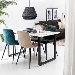 Ixia Chaise Salle à Manger En Tissu Bleu - Mony -Sema Design Boutique 621837 FRN05 WEB